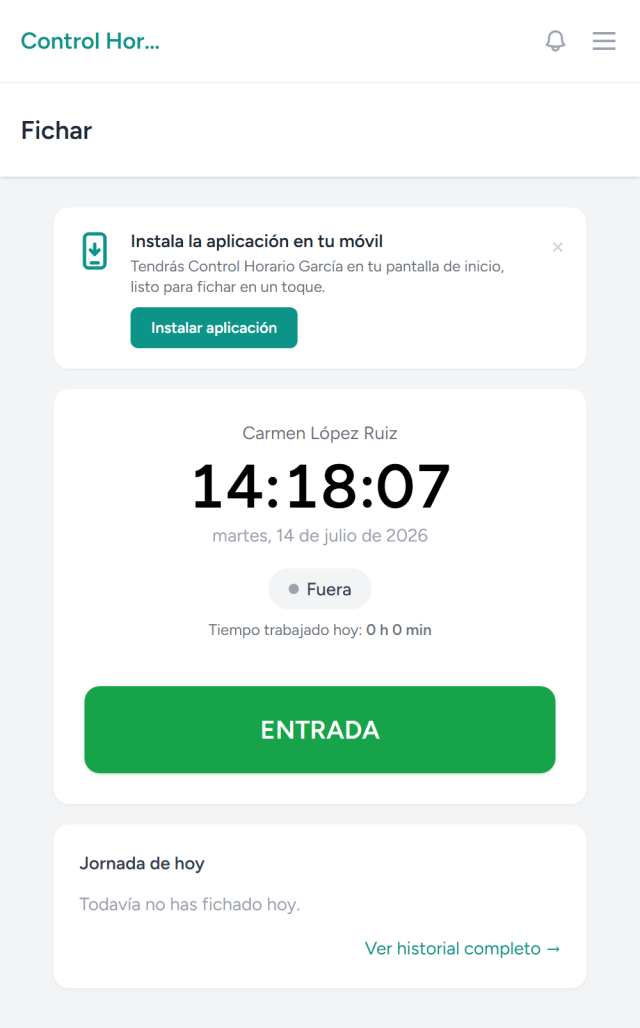 La app del trabajador con la marca de la asesoría